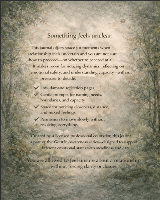 The Gentle Awareness Journal – When Relationships Feel Uncertain (Connection, Boundaries & Emotional Safety)