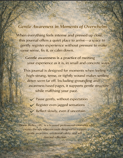 The Gentle Awareness Journal: When Everything Feels Like Too Much: Overwhelm, Anxiety and Emotional Safety