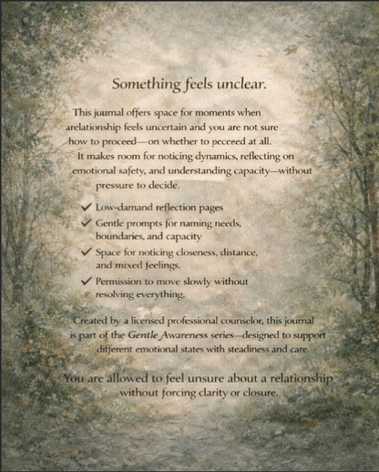 The Gentle Awareness Journal – When Relationships Feel Uncertain (Connection, Boundaries & Emotional Safety)